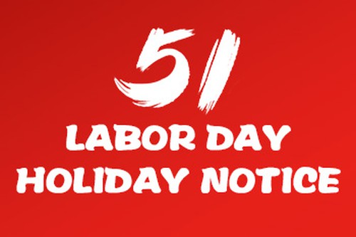 Labour Day Holiday Notice